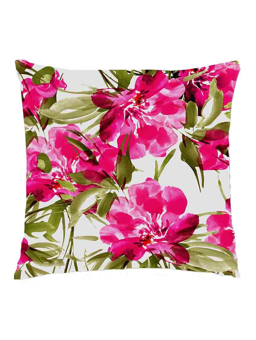 digitally printed  floral design satin cushion cover