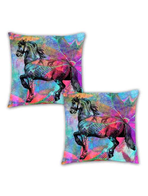 digitally printed abstract background & a horse over it set of two - 13285154 - Standard Image - 0