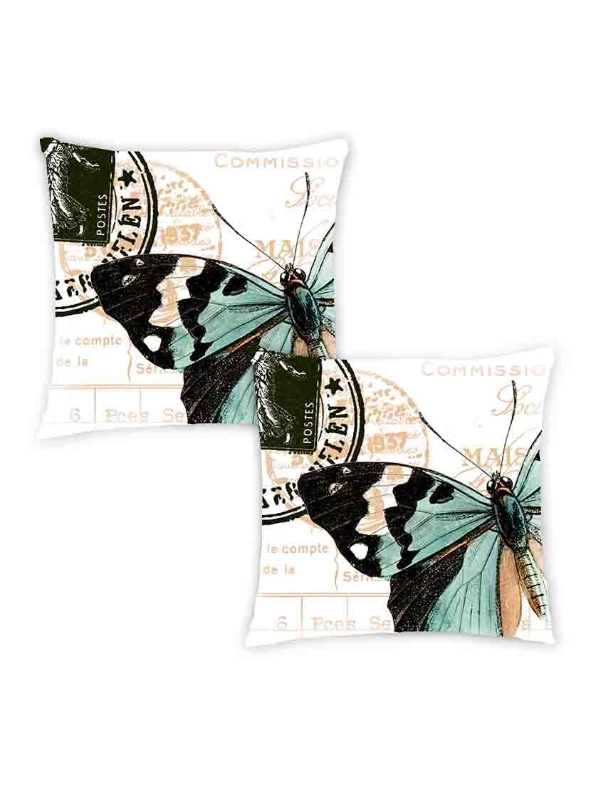 digitally printed text, stamp & butterfly set of two