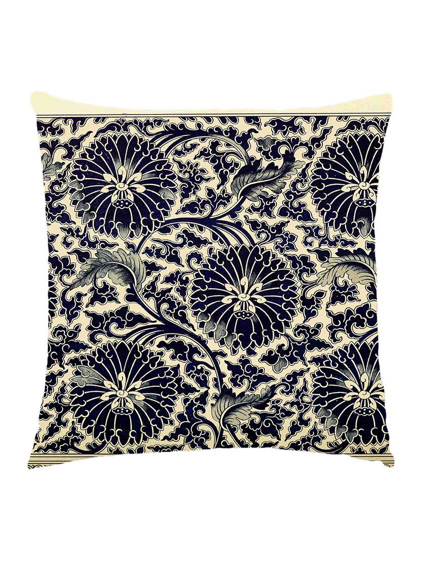 digitally printed cushion cover of vintage wall art - navy blue - 13285766 -  Zoom Image - 0