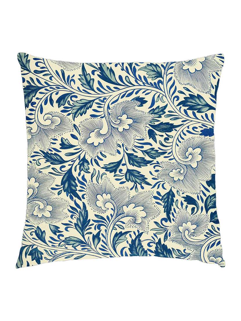 digitally printed cushion cover of vintage wall art - turq