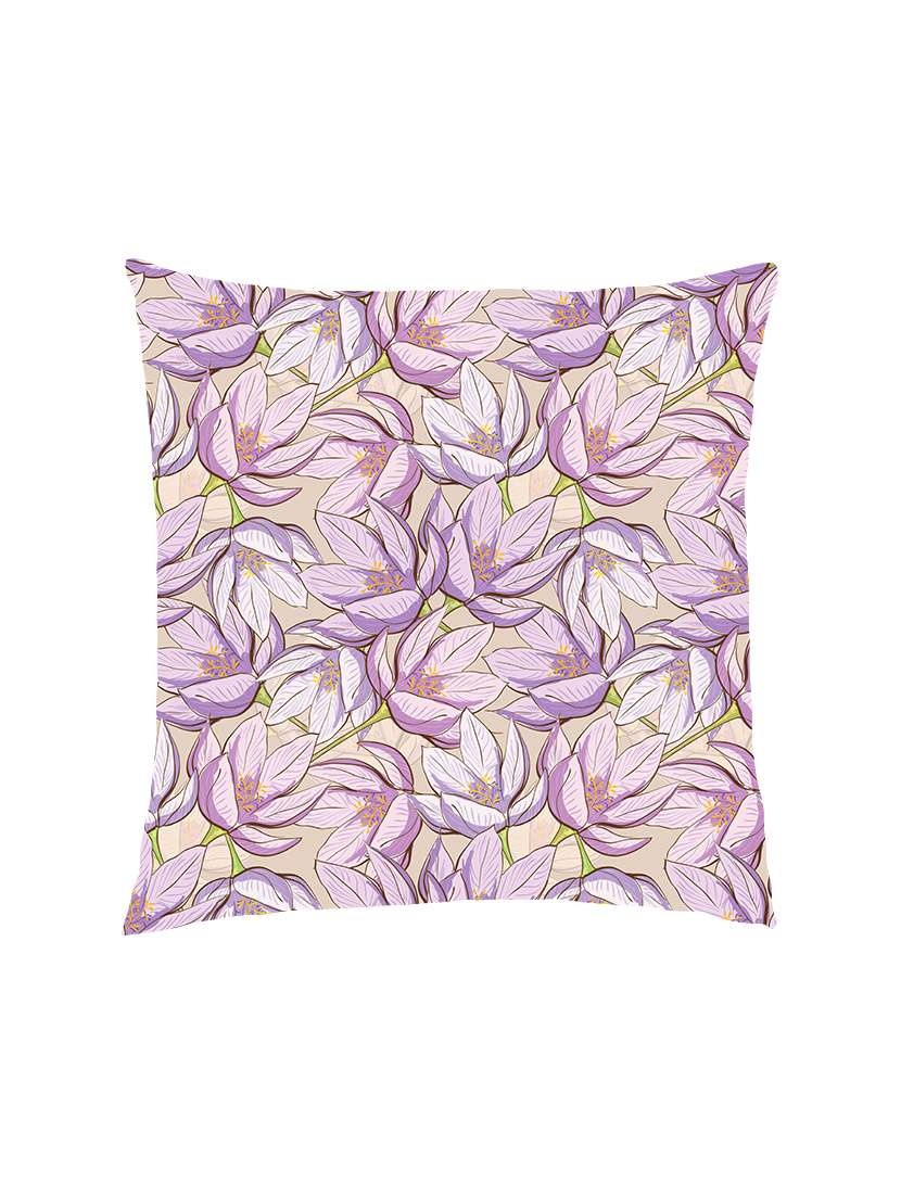 digital printed cushion cover with lavender floral pattern