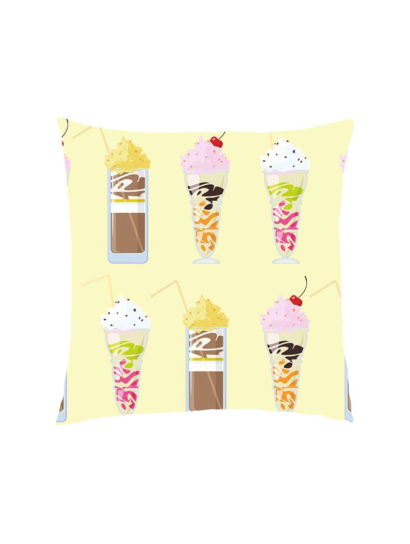 digital printed cushion cover with smoothies and icecream