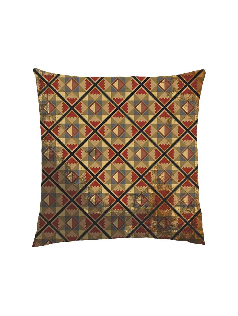 digital printed cushion cover with geometric tribal pattern