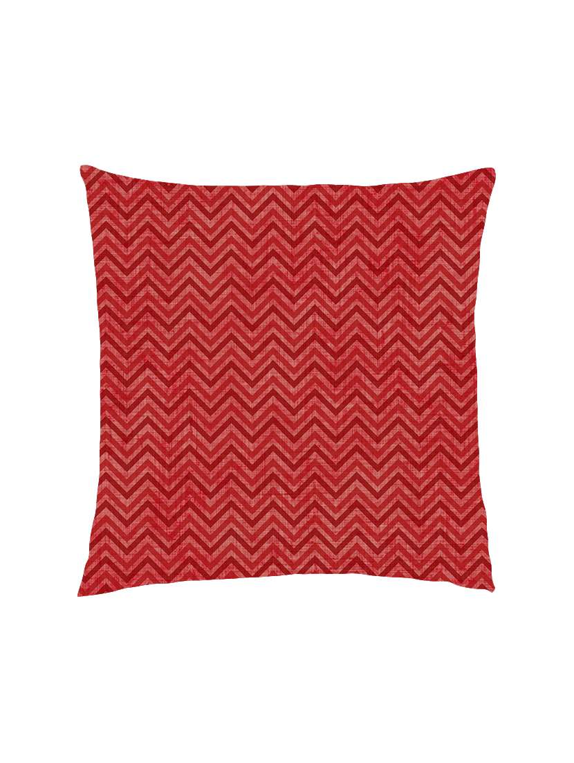 digitally printed zig-zag lines satin cushion cover