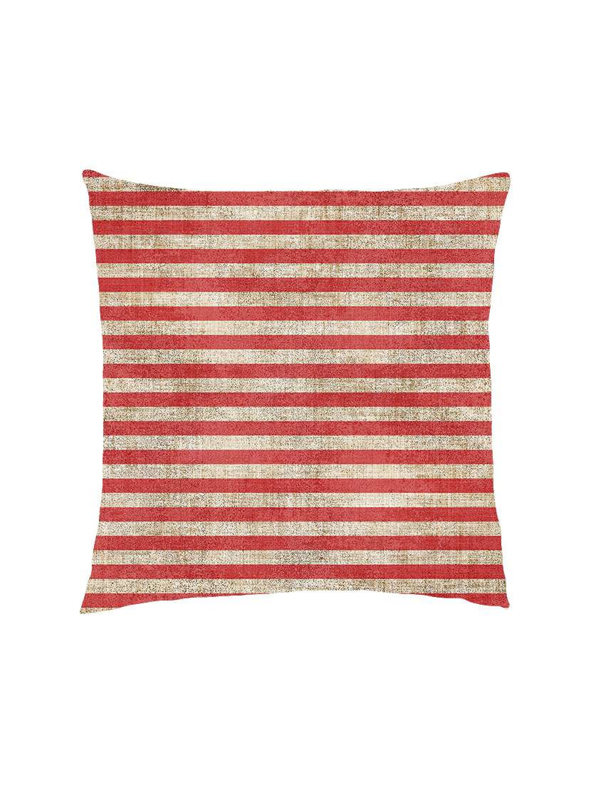 digitally printed horizontal stripes vintage effect satin cushion cover