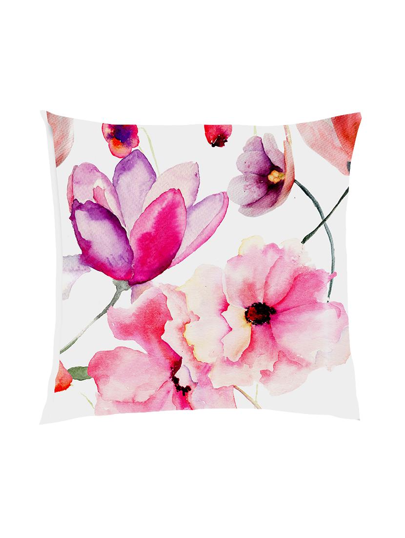 digitally printed watercolour floral design satin cushion cover