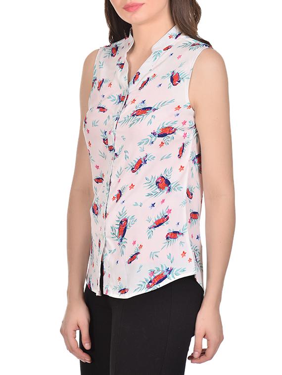 light pink printed crepe regular shirt - 13286277 - Standard Image - 1