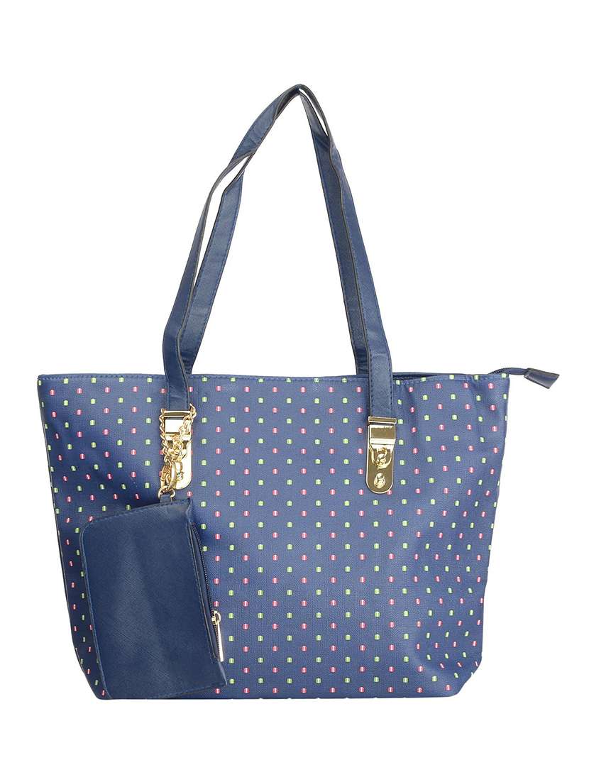 blue leatherette  handbag