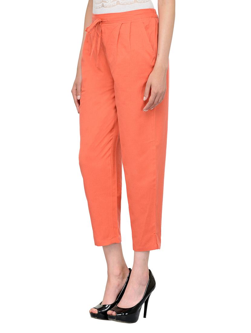 peach cotton trouser - 13287277 - Standard Image - 1