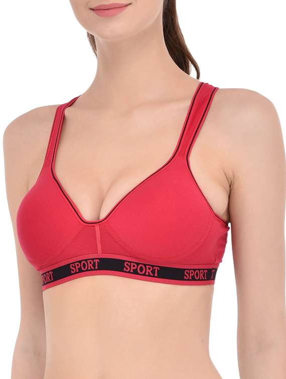 red cotton sports bra - 13293255 -  Standard Image - 1