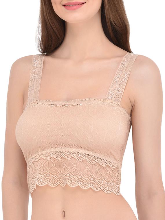 beige lace bralette - 13294068 - Standard Image - 1