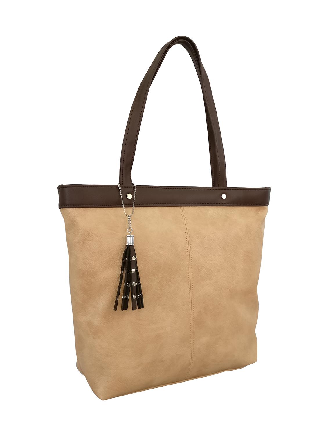 beige leatherette handbag - 13303335 - Standard Image - 4