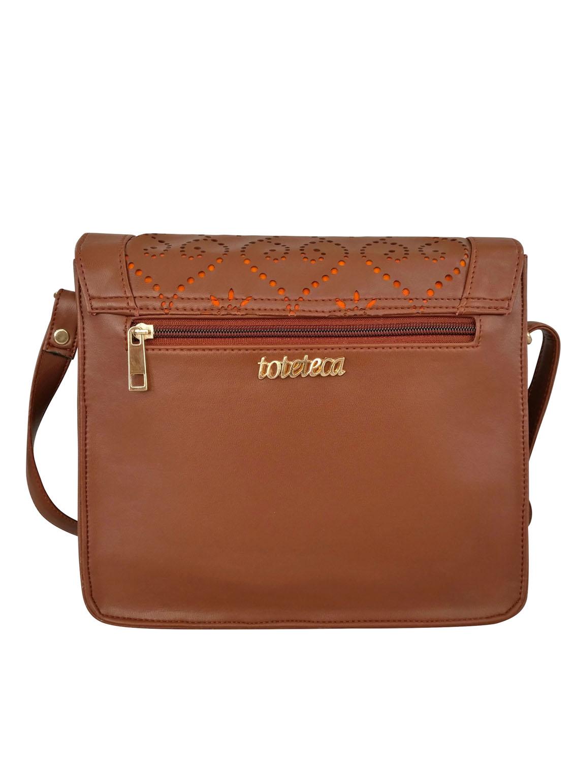 brown leatherette sling bag - 13303457 - Standard Image - 1