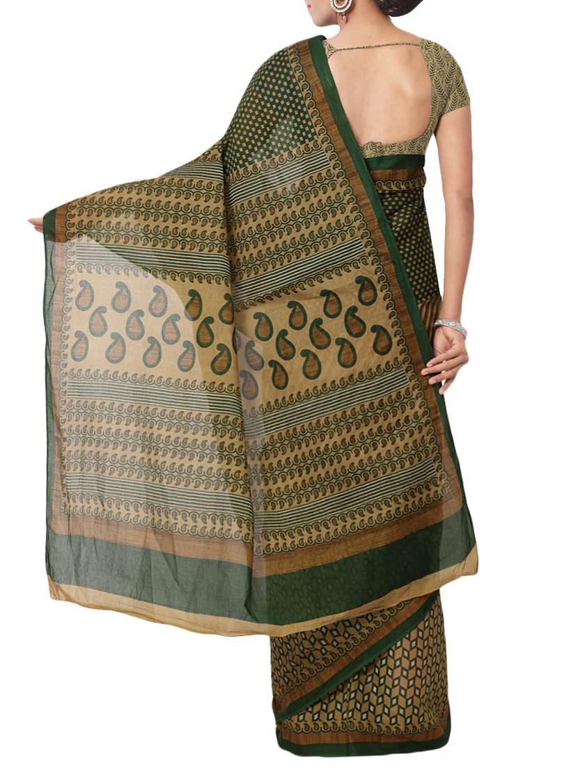 women's geometric multi colored saree with blouse - 13308157 - Standard Image - 1