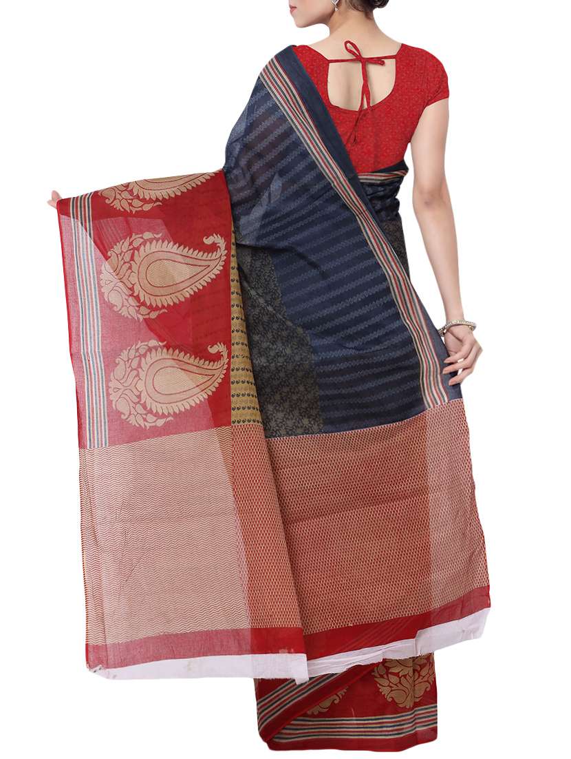 women's paisley multi colored saree with blouse - 13308160 -  Standard Image - 1