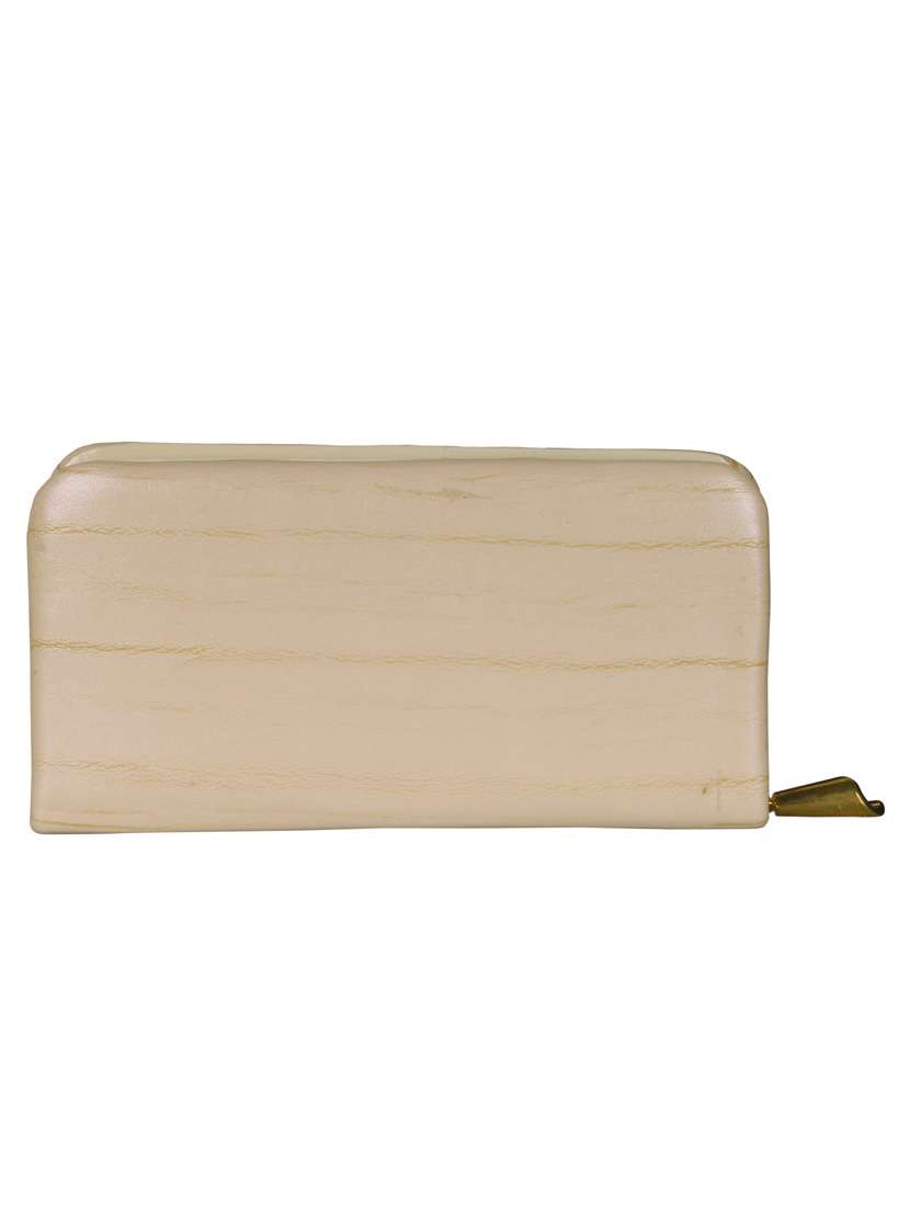 cream leatherette clutch