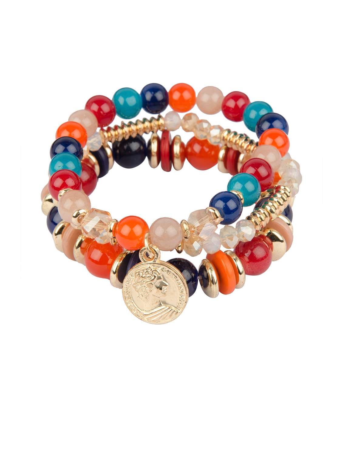 Multicoloured beads embellished bracelet