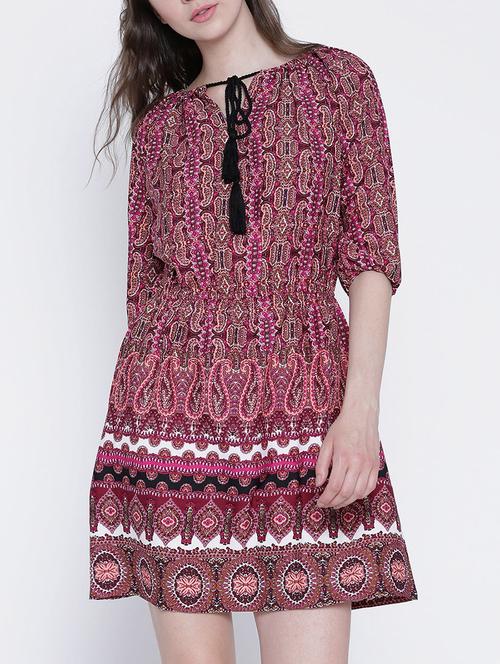 women's fit & flare paisley dress - 13315990 - Standard Image - 0
