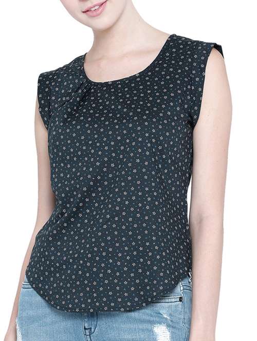 women's straight round neck top - 13316265 - Standard Image - 0