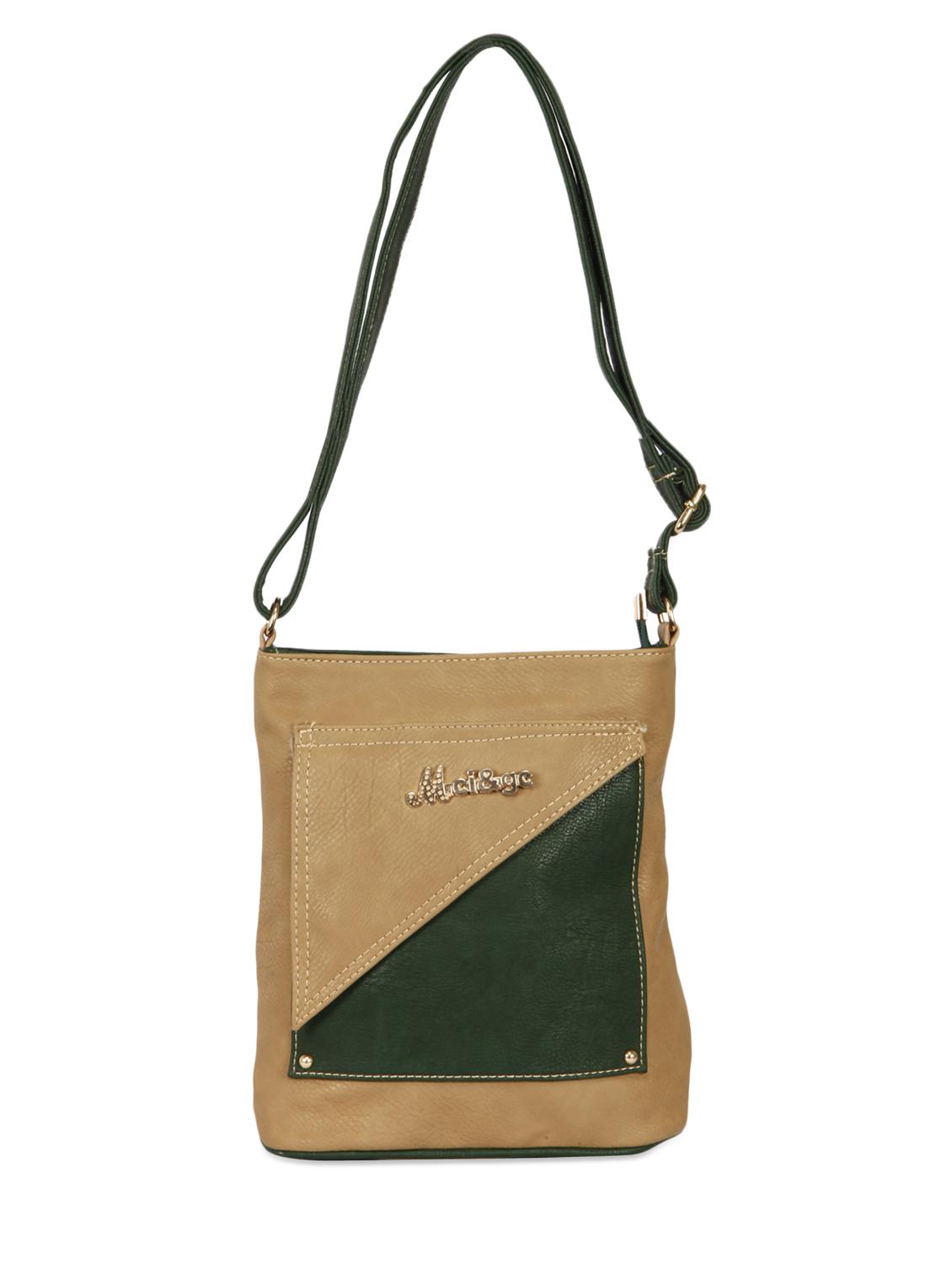 Brown Leatherette Long Messenger Sling Bag - By