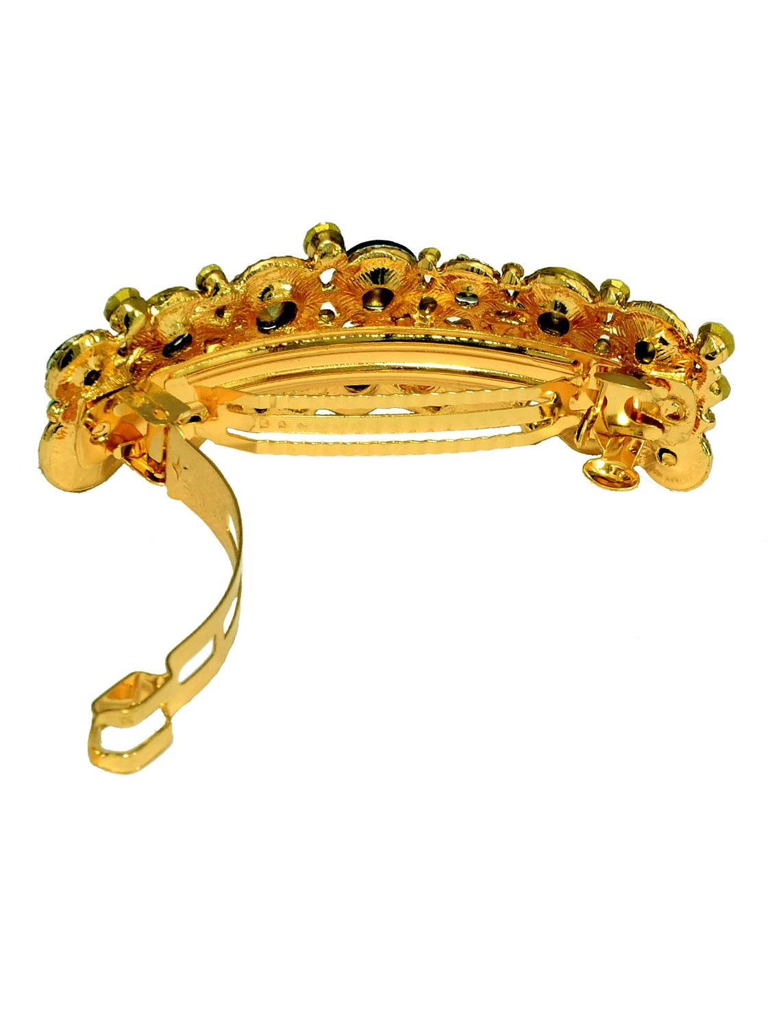 gold metal studded hair clip - 13326114 - Standard Image - 1