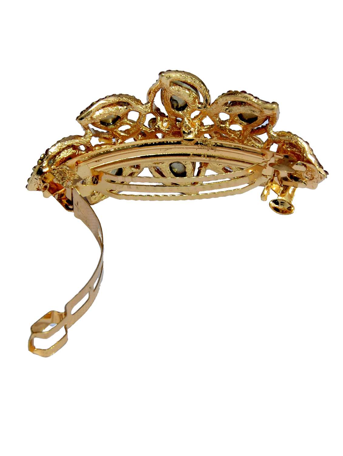 gold metal studded hair clip - 13326119 - Standard Image - 1