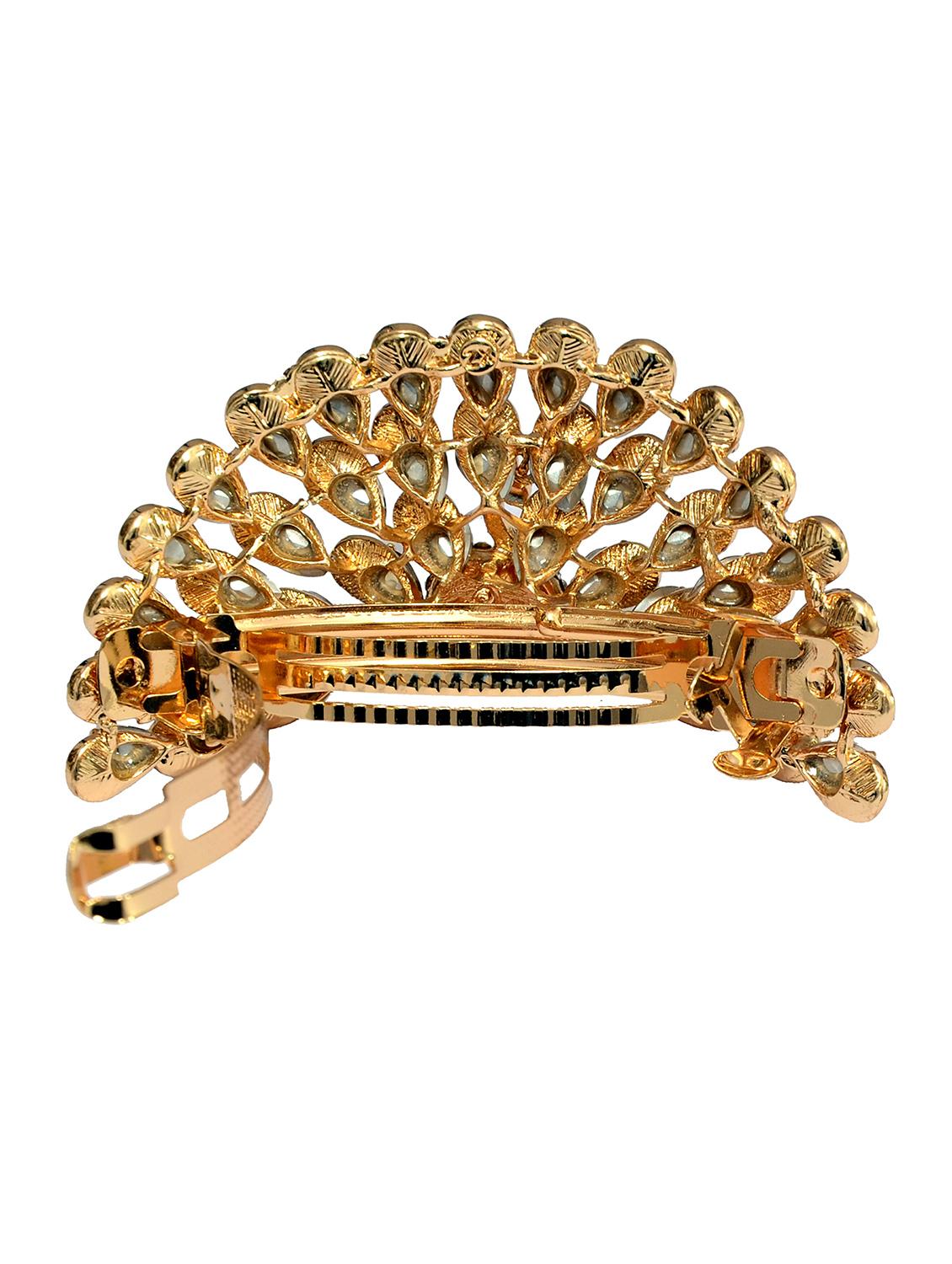 gold metal studded hair clip - 13326130 - Standard Image - 1