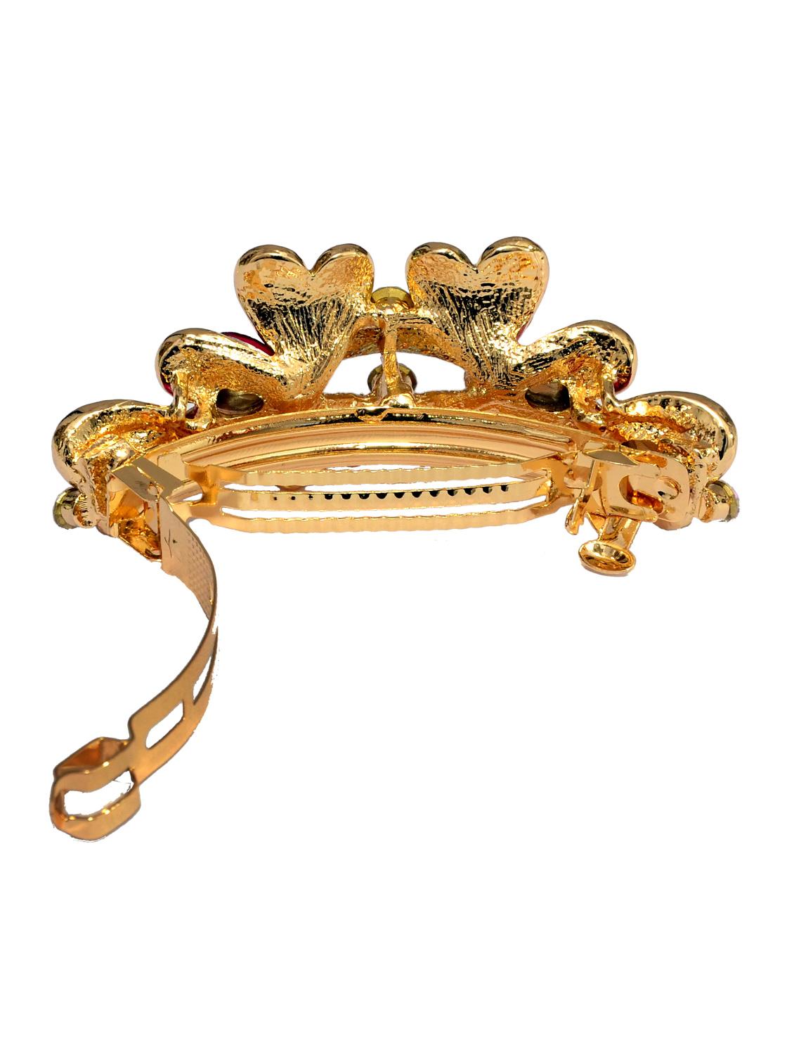 red metal embellished hair clip - 13326153 - Standard Image - 1