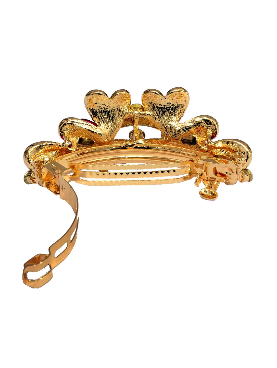 white metal embellished hair clip - 13326155 - Standard Image - 1