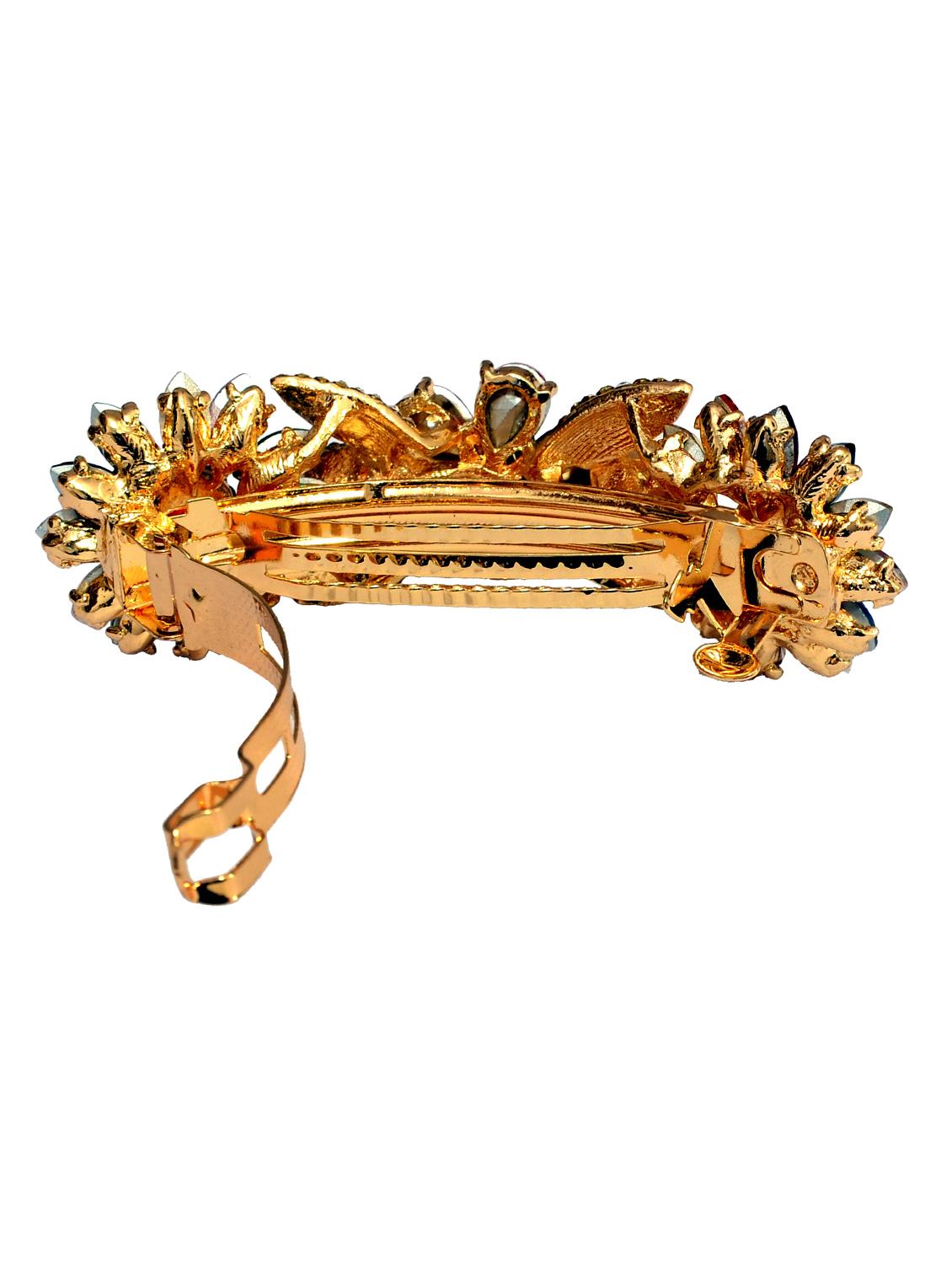 gold metal embellished hair clip - 13326160 -  Standard Image - 1