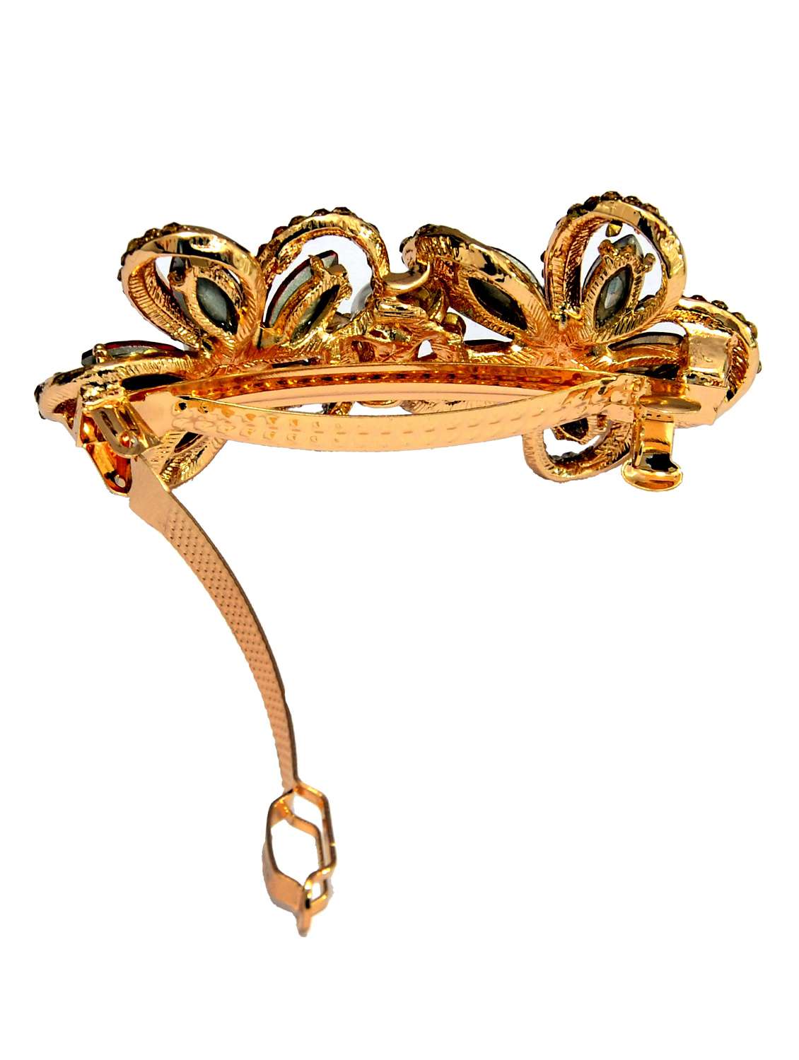 gold metal embellished hair clip - 13326191 -  Standard Image - 1