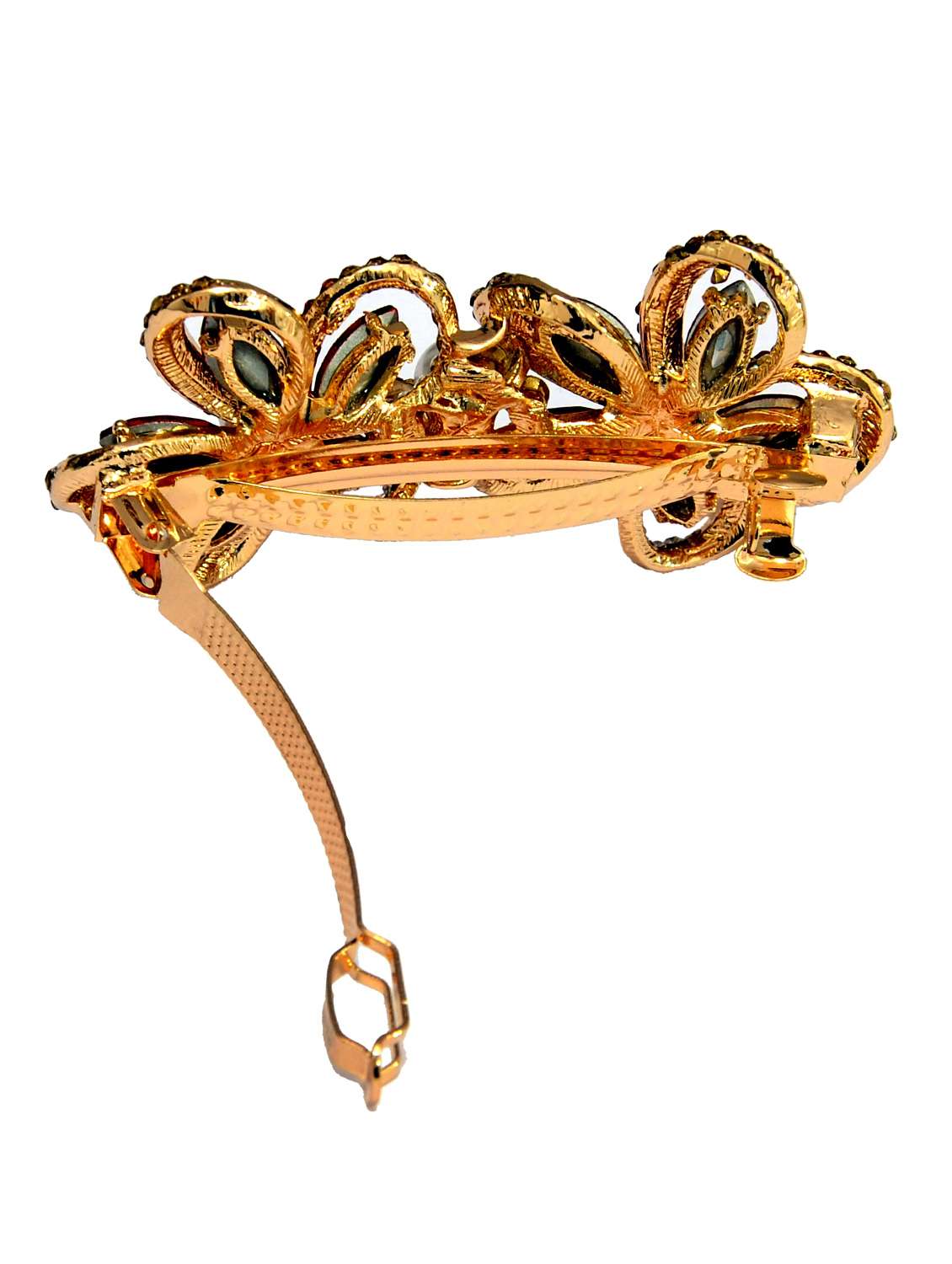 white metal embellished hair clip - 13326195 -  Standard Image - 1