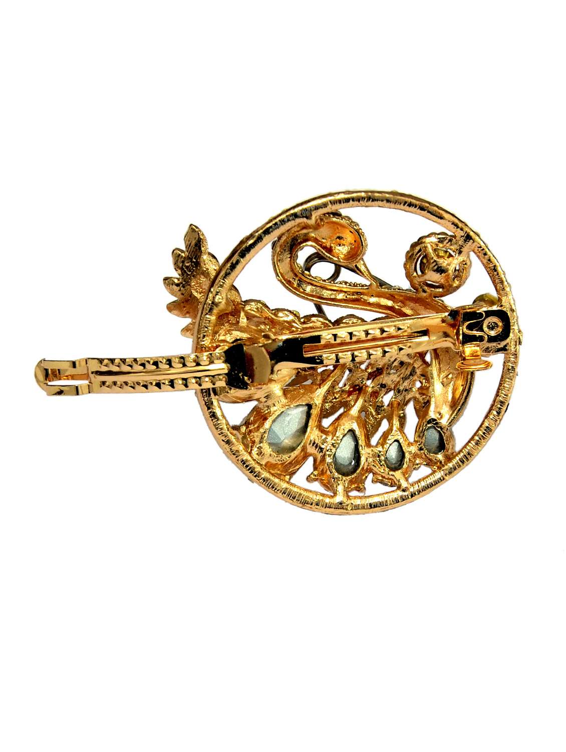 white metal embellished hair clip - 13326205 -  Standard Image - 1