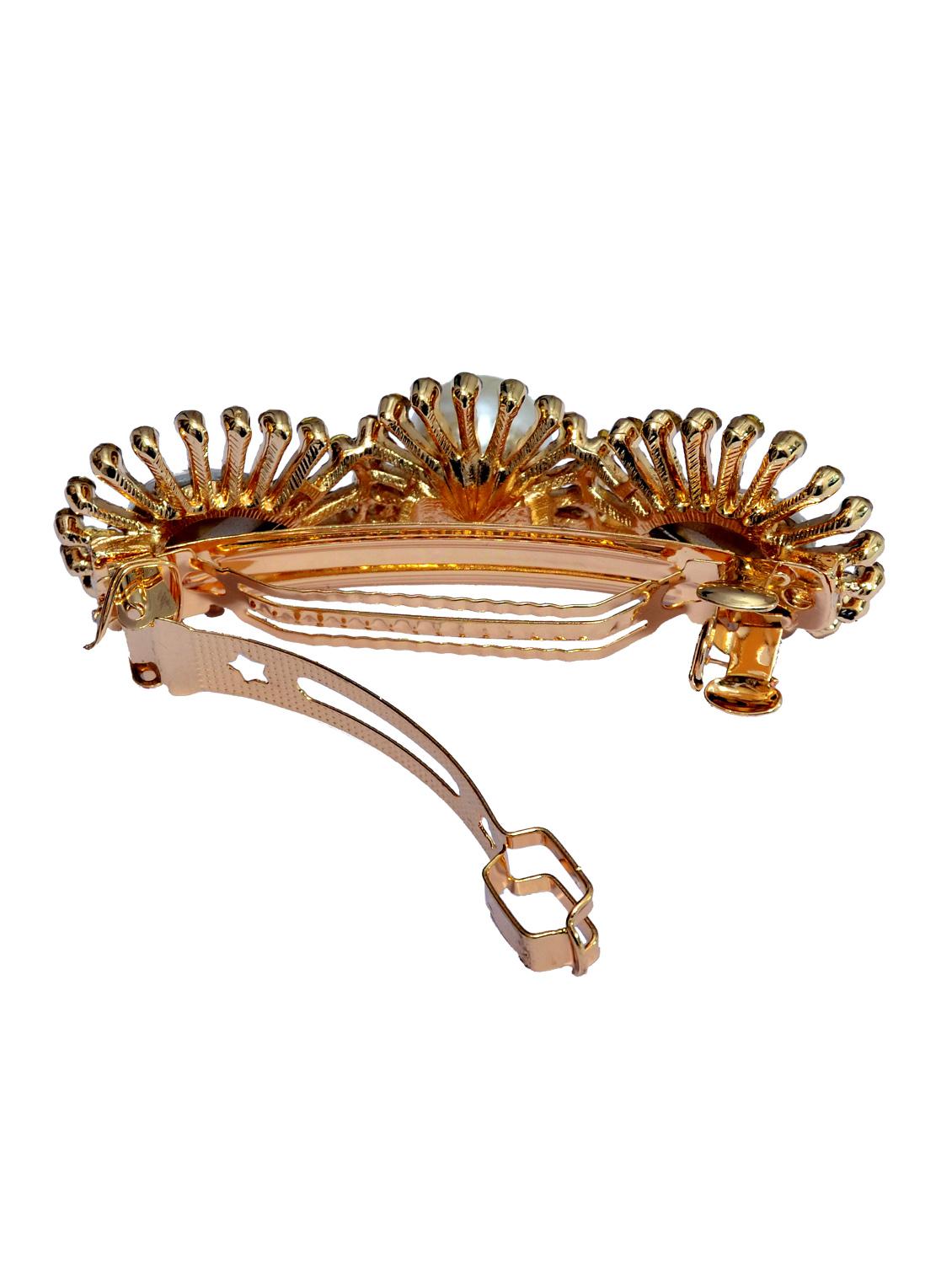 white metal embellished hair clip - 13326220 - Standard Image - 1
