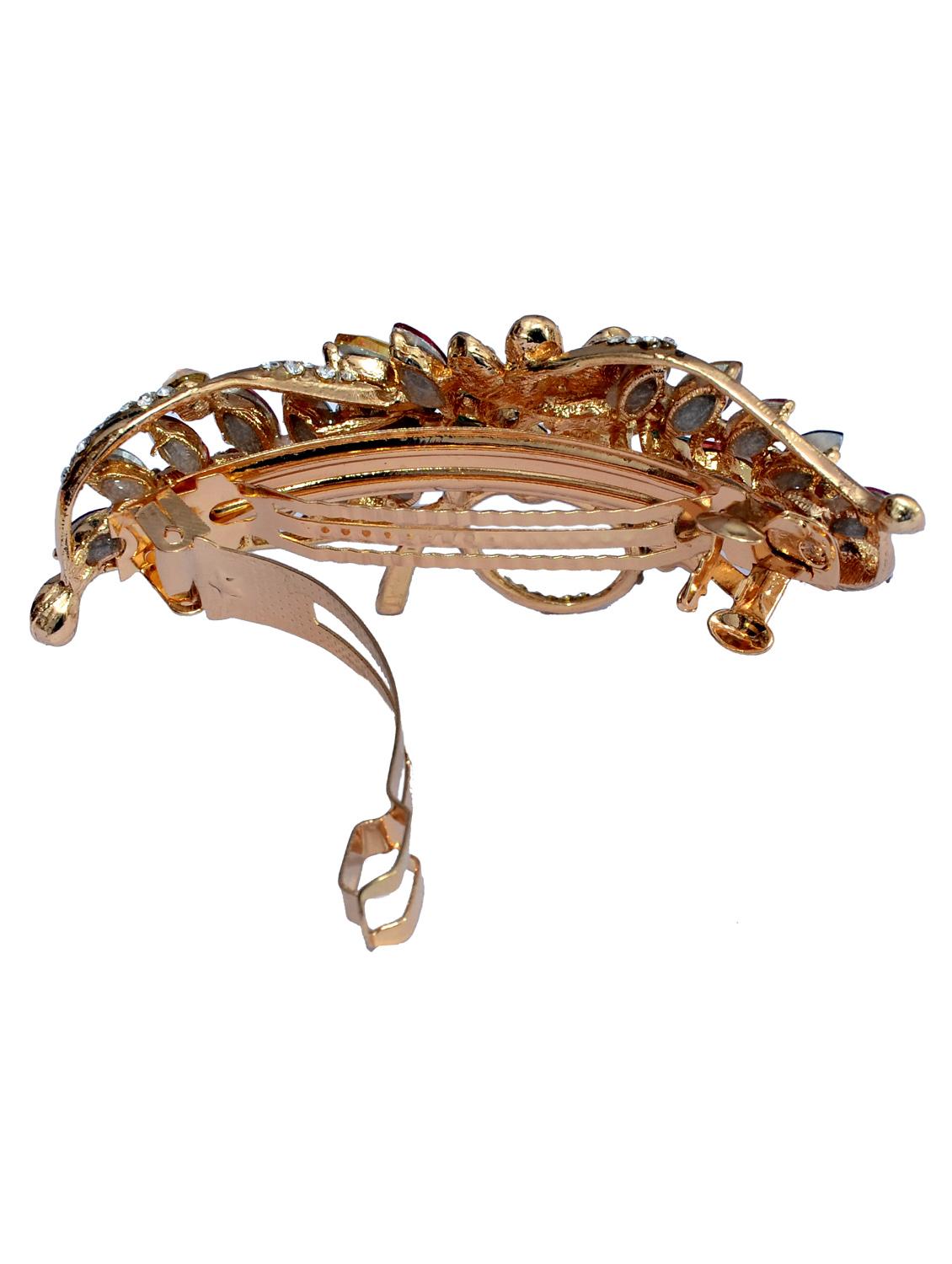 red metal embellished hair clip - 13326225 - Standard Image - 1