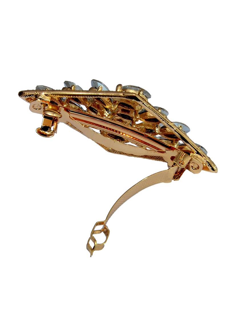 white metal embellished hair clip - 13326232 - Standard Image - 1