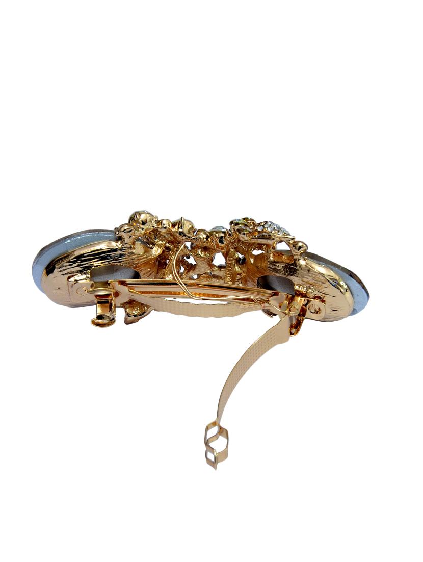 white metal embellished hair clip - 13326236 - Standard Image - 1