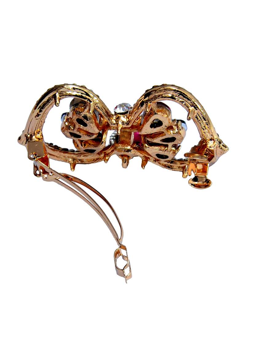 beige metal metal embellished hair clip - 13326240 - Standard Image - 1