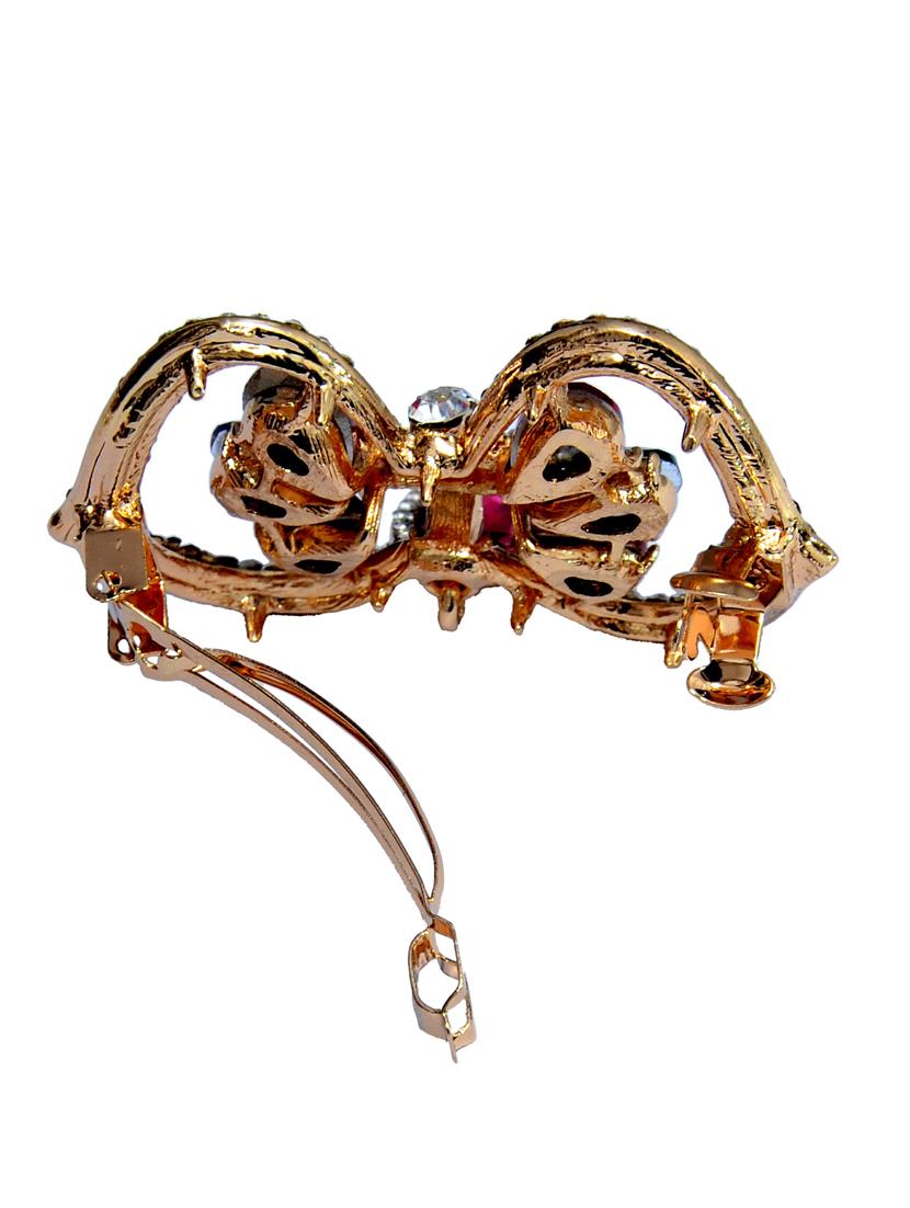 red metal metal embellished hair clip - 13326241 - Standard Image - 1