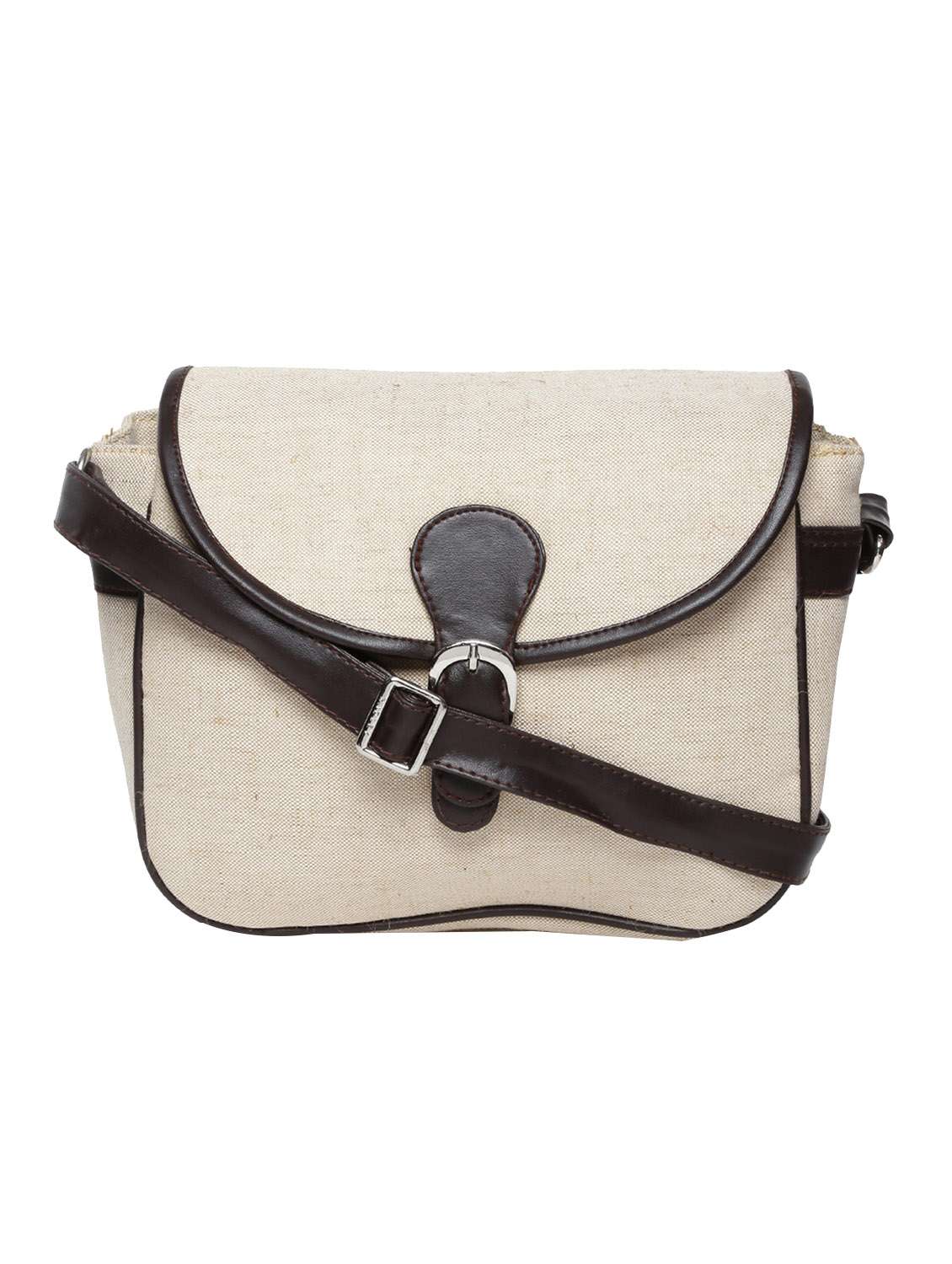 beige canvas sling bag