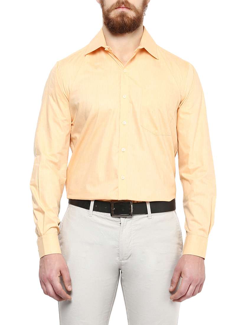 yellow cotton formal shirt