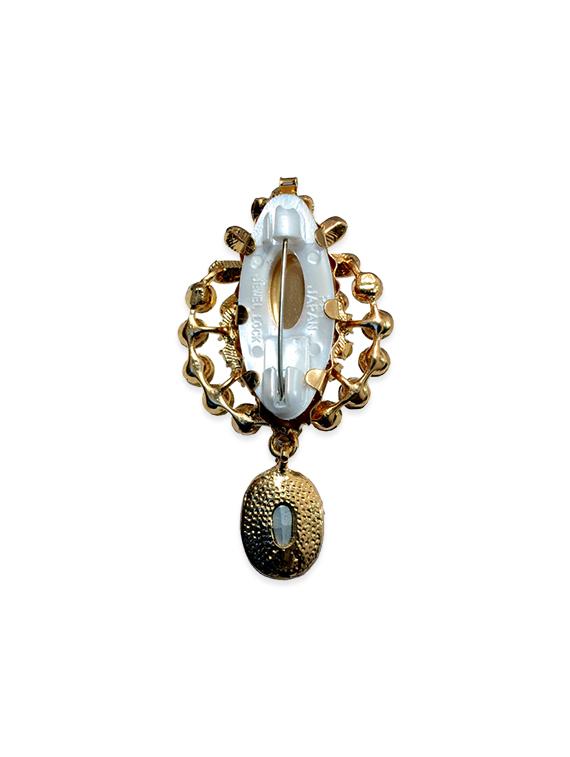 beige metal brooch - 13328133 - Standard Image - 1