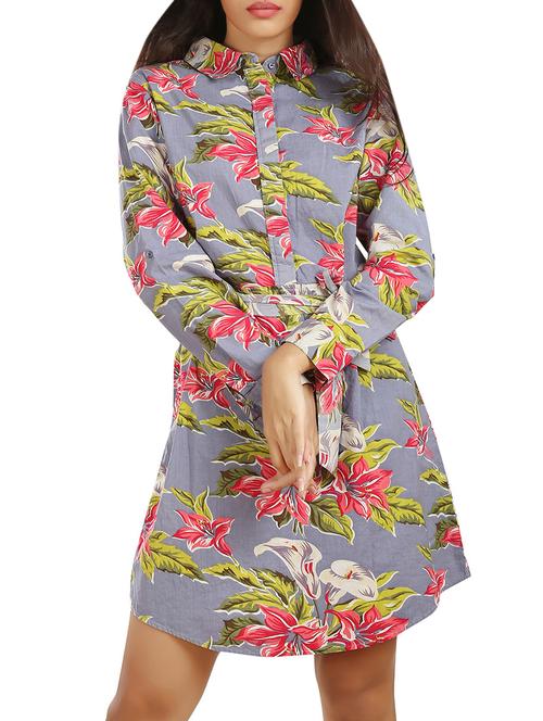 women's shirt floral dress - 13337273 - Standard Image - 0