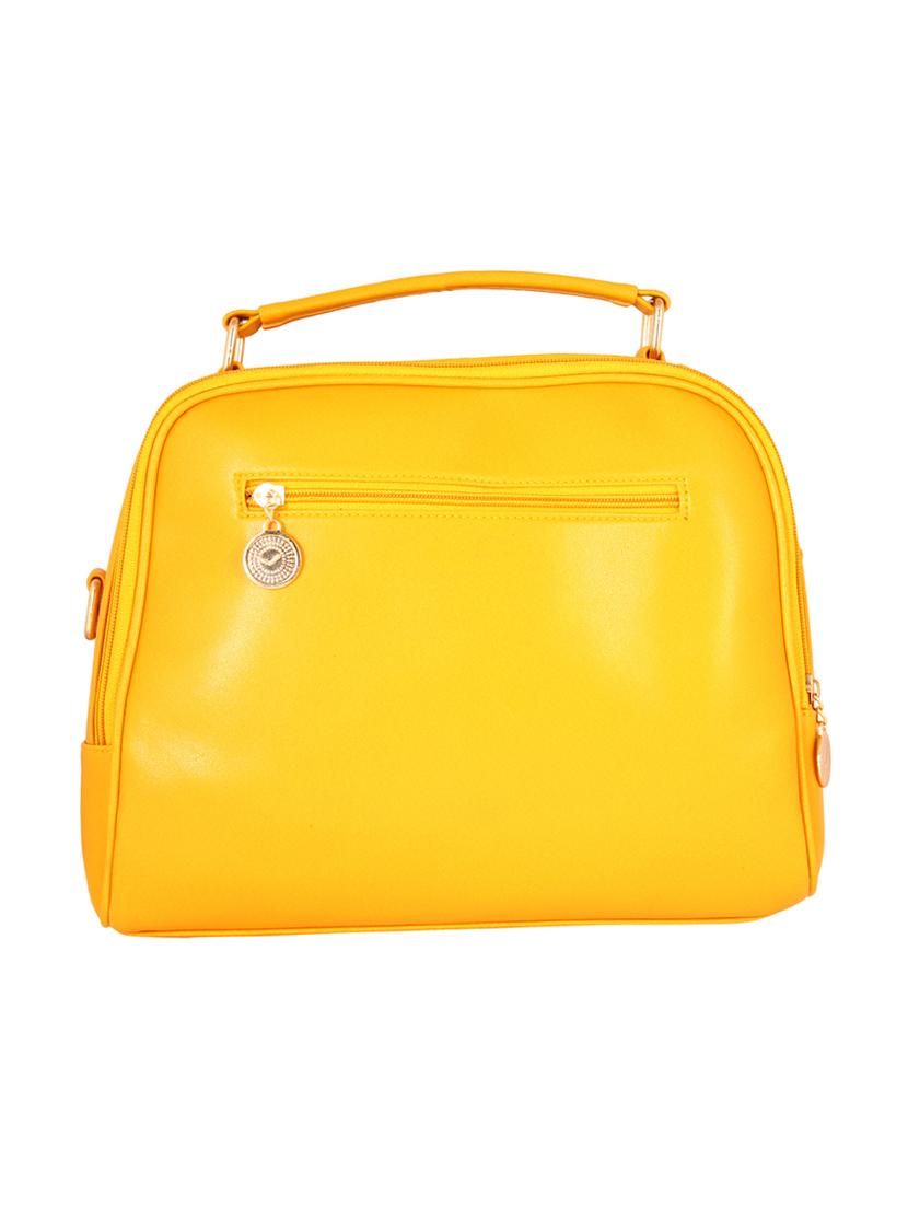 yellow leatherette handbag - 13340778 - Standard Image - 1
