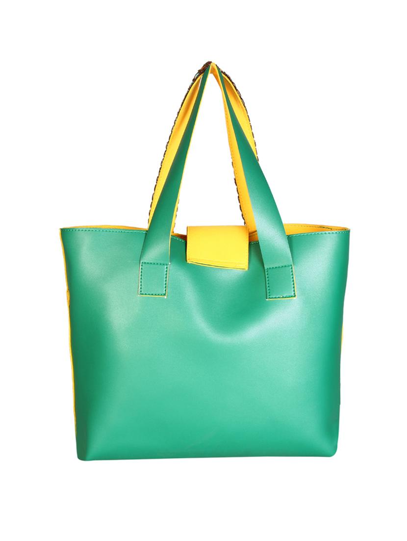 green leatherette tote - 13340783 -  Standard Image - 1