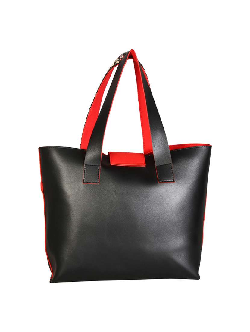 black leatherette  tote - 13340784 -  Standard Image - 1