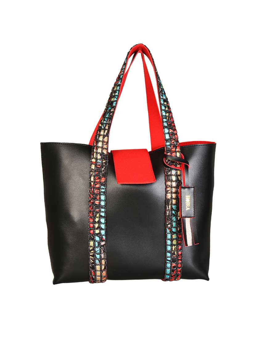 black leatherette  tote - 13340784 -  Standard Image - 4