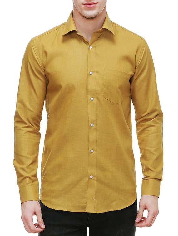 yellow cotton casual shirt