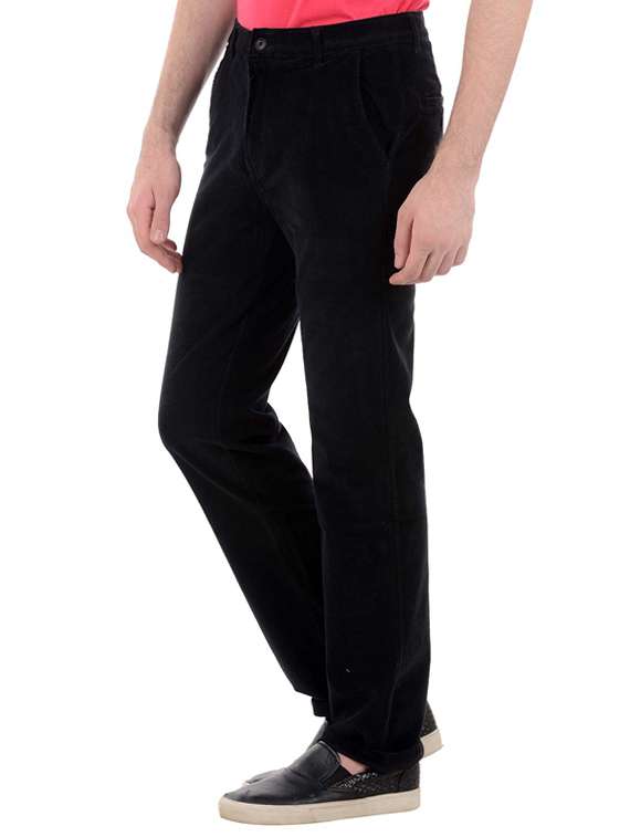 black cotton chinos casual trousers - 13341503 -  Standard Image - 1